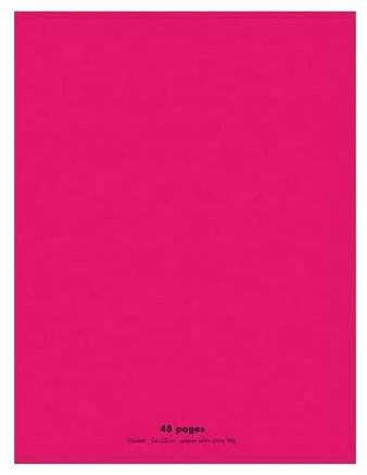 Conquérant Cahier Classique 24x32cm Grands Carreaux Seyès 48 Pages Agrafées Couverture Polypro Rose