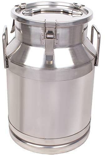 Beeketal 'BMK-30' Milchkanne Transportkanne 30 Liter aus Edelstahl, auslaufsicherer Deckel mit Spannverschluss und Gummidichtung, Molkerei Milch Kanne zum Transportieren oder zur Aufbewahrung