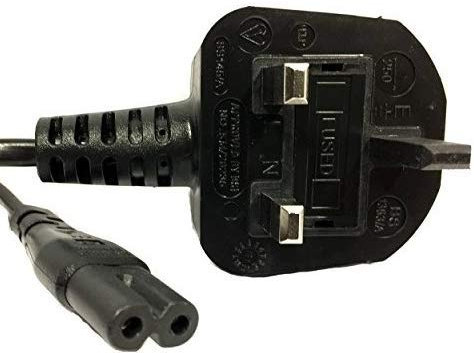 1.8M Power Cable Lead UK Plug to IEC C7 Figure 8 2 Pin Cord,tvs,console,for Samsung Philips Toshiba LG Sony Panasonic LED Flat TV Sky Box Virgin media XBOX One S PS3/4
