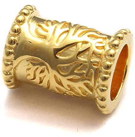 Loveyourdiamonds Vergoldete Bartperle mit Lebensbaum aus 925 Sterling Silber