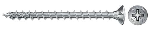 fischer PowerFast II RZF 4,0 x 35, Spanplattenschraube (500 Stk.) mit Vollgewinde, Linsensenkkopf mit Kreuzschlitz, Schraube für Holzverarbeitung, reduziert Einschraubwiderstand & Einschraubzeit