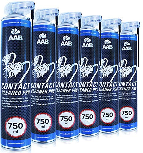 AABCOOLING Contact Cleaner PRO 750ml - Set of 6 - Powerful Contact Cleaning Agent – Cleaning Alcohol, Dust Cleaner, Spray Cleaner, Circuit Board Cleaner, PCB Cleaner