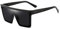 Dollger Retro Eckig Sonnenbrille Damen Herren Groß Mode Flat Top Big Rahmen Shades,Schwarz