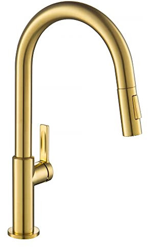 KRAUS Oletto KPF-2820BB Robinet de cuisine à poignée unique en laiton brossé sans taches