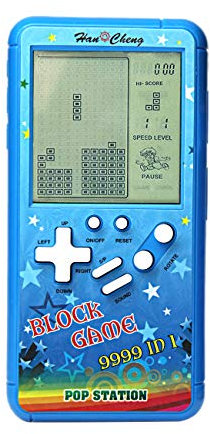 CZT Nouvelle Coque CouleurG Grand écran Console de Jeu en Brique Rétro Petit Corps Grand écran intégré 23 Jeux alimentés par 2 Piles AA (Non incluses) Voyage extérieur intérieur (Bleu)