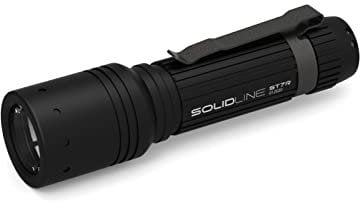 Solidline ST7, super helle LED Taschenlampe, fokussierbar, 360 Lumen, 180m Leuchtweite, 4h Leuchtdauer, inkl. Batteriesatz und Taschenclip