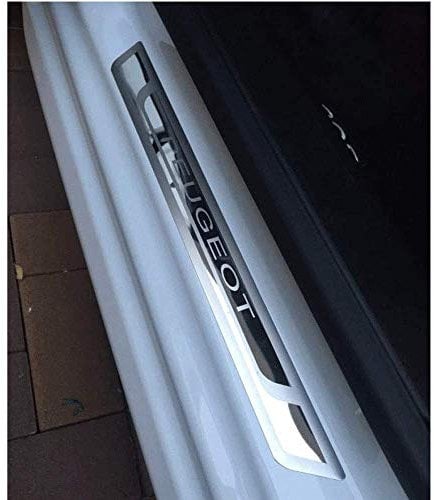 Door Sill Guard Scuff Plate For Peugeot 208 307 308 408 508 2008 3008, Stainless Car Door Entry Guards Cover Protector Threshold Kick Plates Welcome Pedal Plate Car Styling Accessories, 4pcs