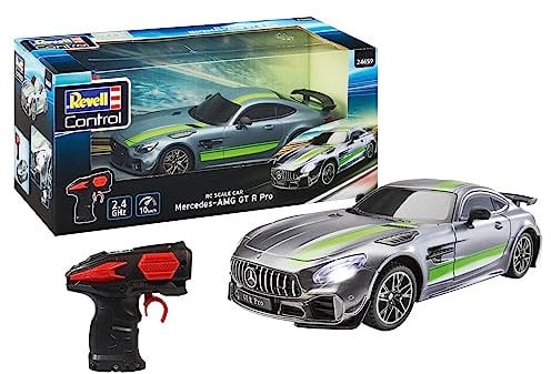 Revell Control Mercedes-AMG GT R PRO I Maßstab 1:24 I Hochdetailliertes Design I LED-Frontbeleuchtung I 2,4 GHz Fernsteuerung I Geschwindigkeit bis zu 10 km/h I Ideal für Motorsport-Enthusiasten