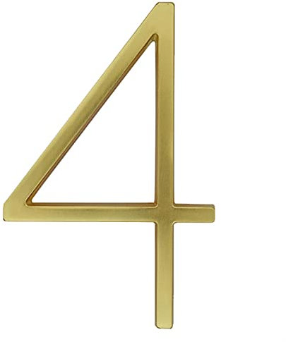 YZDKJ 127mm Golden Floating Modern House Number Satin Brass Door Home Address Numbers For House Digital Outdoor Sign Plates 5 In. #1 (Color : 4)