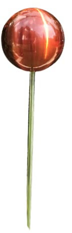 Jürgen Bocker Garten-Ambiente Rosenkugel 10 cm Edelstahl rot matt gebürstet mit Stab 80 cm Gartenstecker Dekokugel Dekorationskugel Kugel