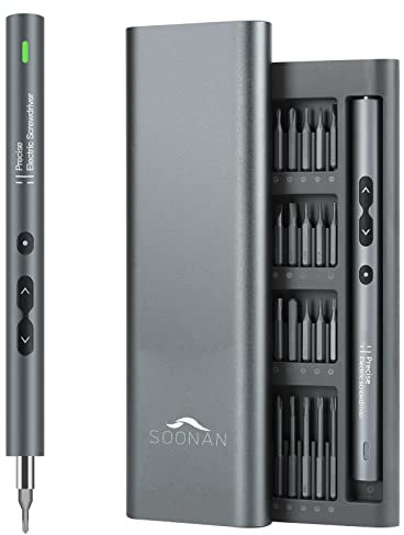 SOONAN Cacciavite Elettrico, 62 In 1 Set Di Piccoli Cacciaviti A Batteria Ricaricabili Con 48 Punte, Luce A Led E Tappetino Magnetico, Strumento Di Riparazione Professionale Per Telefono, Computer