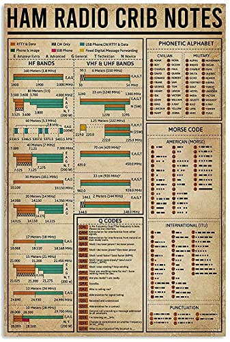 DZQUY Ham Radio Crib Notes Amateur Tin Sign Bar Home Decoration Metal The Best Gift for Parents New Year So That Children Can Gain Knowledge in Daily Life 8X12 inch Multicolor skd8-fiI-D40