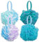 Pinsheng Lot de 4 Éponge de Douche, Extra Large Fleurs de Bain, 75g/PCS, Douce Bain Douche Éponge, Boules de Luffa de Douche en Maille pour Moussage Facile Récureur Corporel Exfolier (Multicolore)