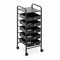 Physa PHYSA-RR-14 Friseurwagen 10 kg 5 Schubladen Föhnhalter Schwarz Friseur-Arbeitswagen Friseur-Trolley Arbeitswagen Friseur