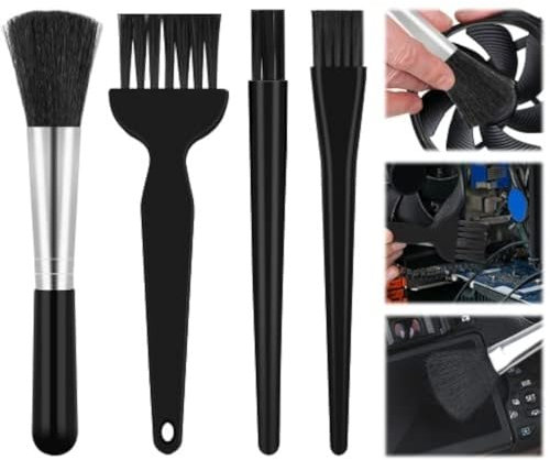 Vesaneae 4 Stück Antistatische ESD Bürste, Reinigungsbürste Kit, PC Reinigungs Pinsel Kit, Kamera Reinigungsset, Tastatur Staubpinsel, Antistatik Reiniger Bürste für Laptop Tastatur Leiterplatte