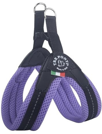Tre Ponti Geschirr Easy Fit Soft Mesh mit Click Verschluss, Farbe:lila, Größe:Gr 4. / 49-52 cm/bis 14kg