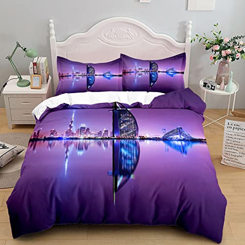 Bettwäsche 135x200 Dubai Bettwäsche Set für Kinder, Schließung Weich Atmungsaktive Mikrofaser Bettbezüge, 1 Bettbezug mit Reißverschluss + 1 Kissenbezug 80x80 cm