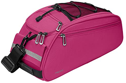 MOSISO Fahrradtasche Gepäckträgertasche,Wasserdichter Fahrrad Koffer Rücksitztasche Radfahren Fahrradträger Rücksitz Gepäckaufbewahrung Sattel Umhängetasche, Rosenrot