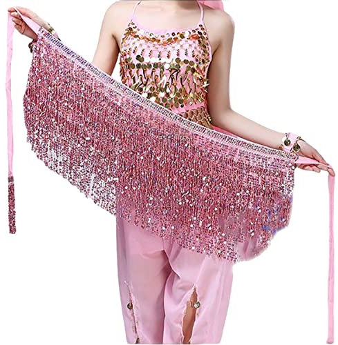 Bauchtanz Rock Hüfttuch, Pailletten Tassel Bauchtanz Rock Tanz Hip Belt Latin Dance Hula Hip Schal Performance Outfit für Frauen Mädchen
