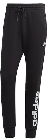 adidas Herren Essentials French Terry Tapered Cuff Branded Pants, Black, XXL