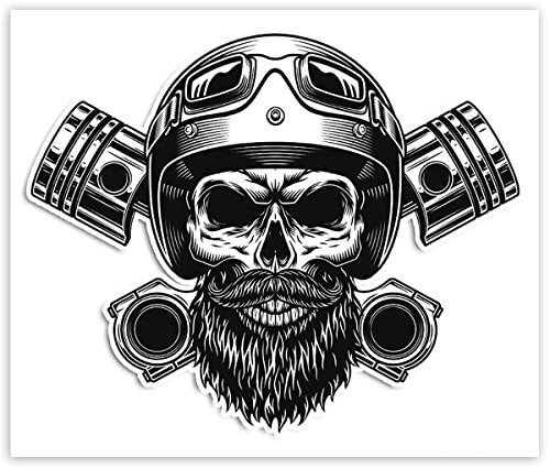 SkinoEu 1 x Adesivo Vinilo Sticker Skull Teschio Cranio per Auto Moto Finestre Porta Casco Scooter Bici Motociclo Tuning B 10