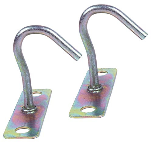 Duendhd 2 x Lüfterbefestigung, Metall, J-förmig, Deckenhalterung, Hakenaufhänger 80 mm Höhe