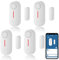 Sensor de Puerta y Ventana Inteligente Inalámbrico - Seguridad en Casa Con App Notificación, Volumen Ajustable, Temporizador - Compatible Con Alexa/Google Assistant - 4 Pack