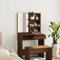 INLIFE Schminktisch mit Spiegel Braun Eiche 74,5x40x141 cm,Braun,25KG