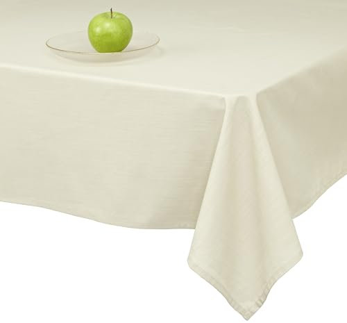 unendlich schoen - Mitteldecke aus 100% Baumwolle im Leinen-Look, Tischdecke robust aus glatt fallendem Stoff in Bester Qualität und modernem Design (100 x 100 cm, beige Peican)