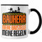 Trendation - Bauherr Tasse Meine Baustelle, Meine Regeln Lustiges Geschenk für Bauherren (Schwarz)