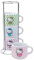 Silver Buffalo Sanrio Hello Kitty Polka Dots 4pc Stackable Ceramic Espresso Small Cup Set, 3 Ounces
