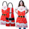 XIEJINJIA 2 Stücke Weihnachten Verstellbare Schürzen Anime Frau Ehemann Lustige Flirty Geschenk Lange Krawatten mit 2 Taschen Chef BBQ Kochen Weihnachtsfeier Supplies für Männer Frauen