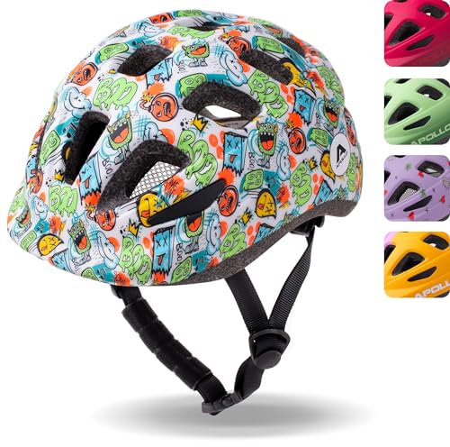 Casco per bambini Apollo, casco per bambini e adolescenti, casco multisportivo, casco da bicicletta per ragazze, casco da bicicletta per ragazzi, casco per bambini a partire dai 3 anni