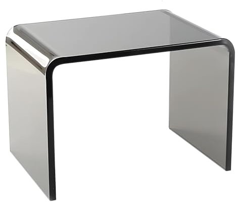 Eiauiuo Beistelltisch Grau Farbe Modern Couchtisch Kreativität U-förmiger Runder Rand Design Minimalismus Mode Acryl Beistelltisch Sofatisch Mode für Schlafzimmer Nachttisch Cafe Büro 32x23x23.5cm