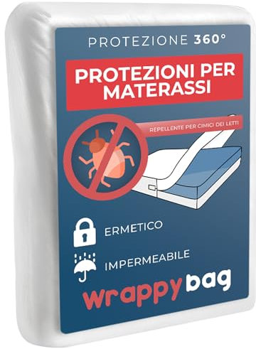 WRAPPYBAG Wasserdichter Matratzenschoner – Anti-Bettwanzen & Hausstaubmilben Matratzenbezug – Chemikalienfrei & Atmungsaktiv – 90x190x30 cm – Erhältlich in 15 Größen