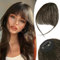 RUWISS Clip in Pony 100% Haarteil Echthaar Clip in Bangs mit Schläfen Remy Echthaar Fringe Bangs für Frauen Pony Extension Echthaar für Damen(Dunkel Naturbraun)