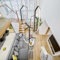 HYQJUNE LED Pendelleuchte Wohnzimmerlamp Aluminium Treppe Hängelampe Xuanguan Schlafzimmer Lampen Hängeleuchte Modern Höhenverstellbar Küche Esszimmerlampe(Schwarz,6 Lights-20x60cm)