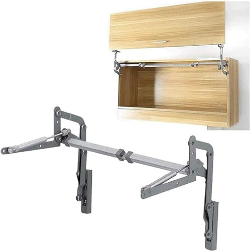 Cabinet Door Hinges,Arm Mechanism Hinges Vertical Swing Lift Up Stay Pneumatic for Cabinet Door,Durable Silent Folding Hardware,Easy to Install