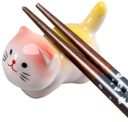 Raypontia Chopstick Holder Ornament, Cat Chopstick Holder, Ceramic Chopstick Holder, Chopstick Rest and Holder, Chopstick Holder Ornaments, Cat Ornaments for Home