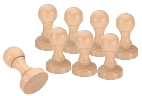 PATIKIL 35mm Stempelholz Rundgriff, 8er Pack Holzknöpfe Stempelhalter für Stempelherstellung DIY Basteln Scrapbooking, Braun