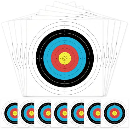 WANDGU Tiro al Arco Objetivos Papel: 20 Piezas 60 x 60 cm Diana de Papel Tiro, Papel de Tiro con Arco, Práctica de Objetivos de Tiro, Tiro con Arco de Deporte al Aire Libre para Arco y Tiro de Dardo