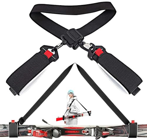 1Pcs Sangle De Transport De Ski Portable Bandoulière, Attache Ski, Réglable Strap Lash Des Skis, Skis Et Pôles Bandoulière, Sangle Velcro Réglable Les Skis, Pour Transporter Facilement Skis Et Pôles
