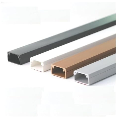 MPMPM PVC Square Cable Trunking, Hide Wires Self Adhesive Cable Tidy, Cable Management for Home Office, 1M(White,39x19mm)