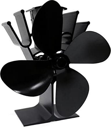 Ventilador silencioso para estufa de leña, funciona con calor, 4 aspas para estufas de gas, pellet, leña, leña
