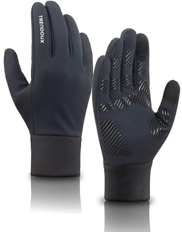 TRENDOUX Thermo Winterhandschuhe Herren Damen, Warme Fahrradhandschuhe Mit Mit Fleecefutter und Touchscreen, Wasserabweisende Winddichte Handschuhe Mit Anti-Rutsch für Laufen, Radfahren, Fahren