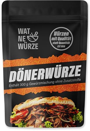 WAT NE WÜRZE Döner Gewürz 300 g | Dönergewürzmischung für Backpapier Döner, Kebab, Lahmacun & Dönerfleisch | Dönergewürz Drehspieß Gewürzmischung für Dönerfleisch