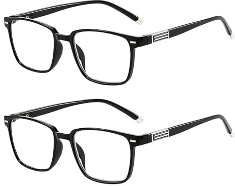 DASHUI 2 Stück Autofokus Brille mit Selbsteinstellung, Antiblaulicht Zoom Brille für Bücher Zeitungen Büroarbeiten und Fernsehen