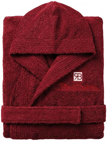 o-day Renato Balestra Accappatoio Uomo Spugna con Cappuccio Tasche e Cintura Morbido Accappatoio Donna Spugna in Cotone M-XXL (IT, Testo, L, Regular, Regular, Bordeaux)