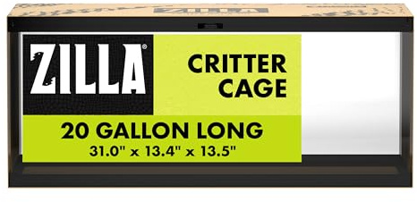 Zilla Critter Cage Züchter Reptilien-Terrarium, 40 Gallonen | Reptiliengehege mit Schiebeabdeckung, Frontriegelschloss, ausbruchsicheres Netz, Kordelöffnungen