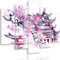 Feeby Impression Sur Toile 5 Pièces Cerisier Japonais Type A 100x70 cm Tableau Mural Image Moderne Photo Décoration Murale Artistique Photographie Design Chambre Salon Cuisine Abstraction Violet